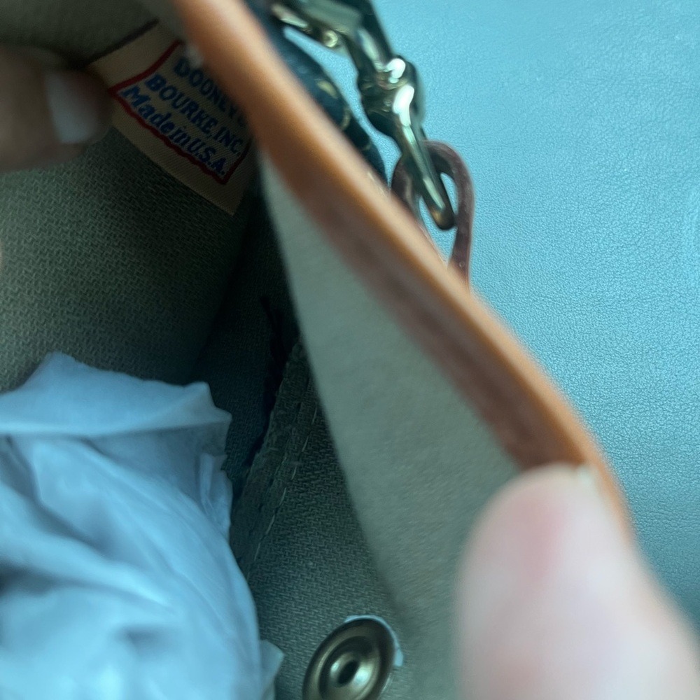 Dooney & Bourke Black and Tan Clutch with silver Accents - Picture 5 of 9